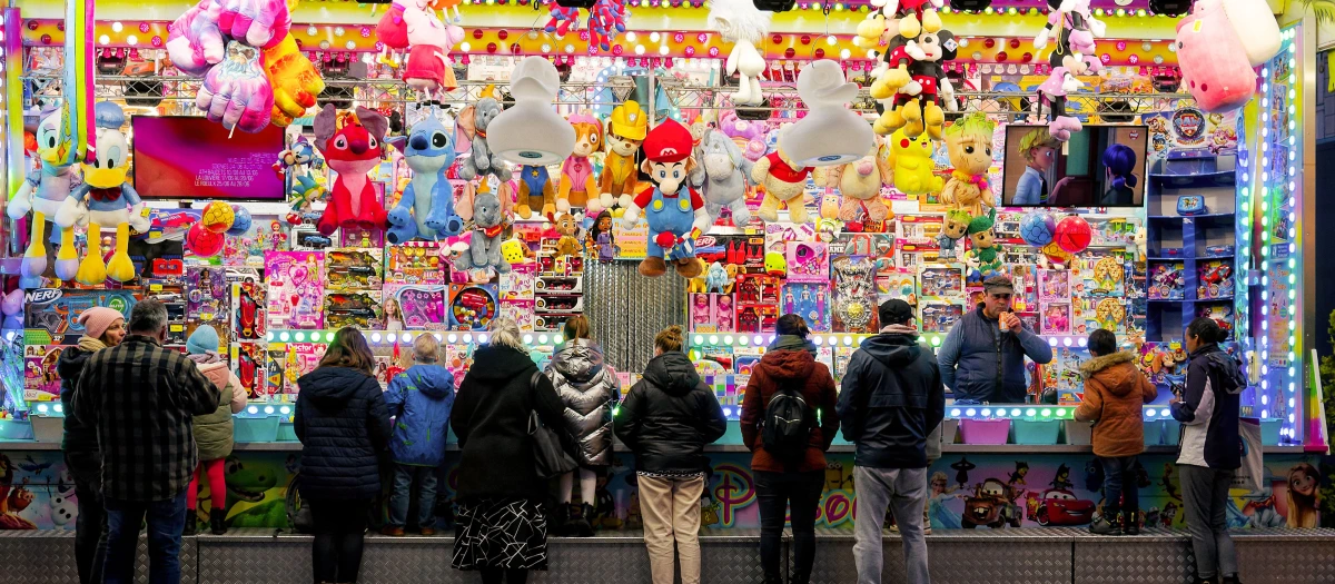 Prizes at a game booth in Japan