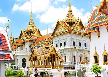 Enter the Grand Palace complex in Bangkok to see the ornate temples and sacred Emerald Buddha