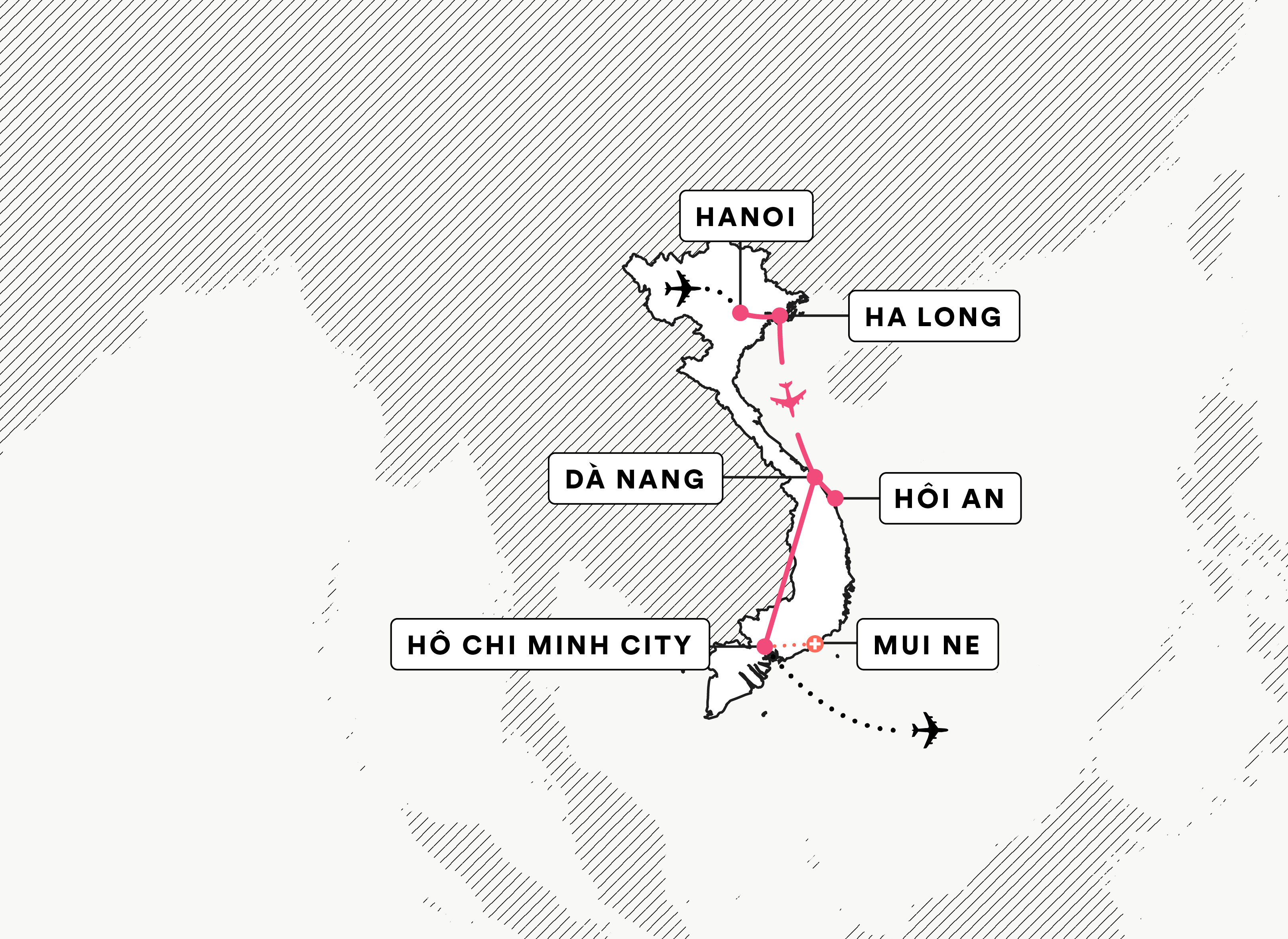 Discover Vietnam route map