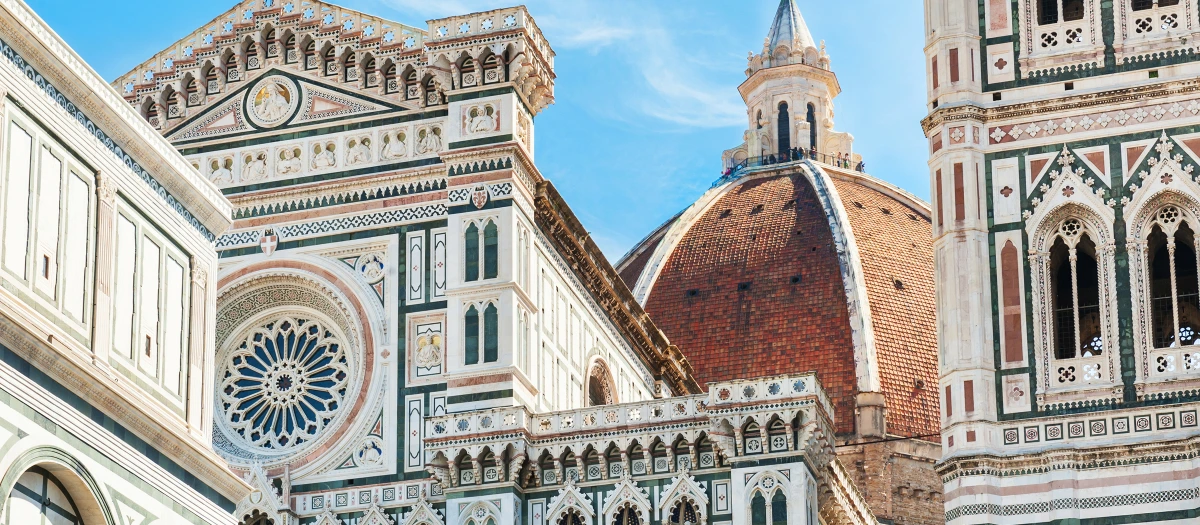 Florence Duomo above the city, one stop on a Venice, Florence and Cinque Terre itinerary.