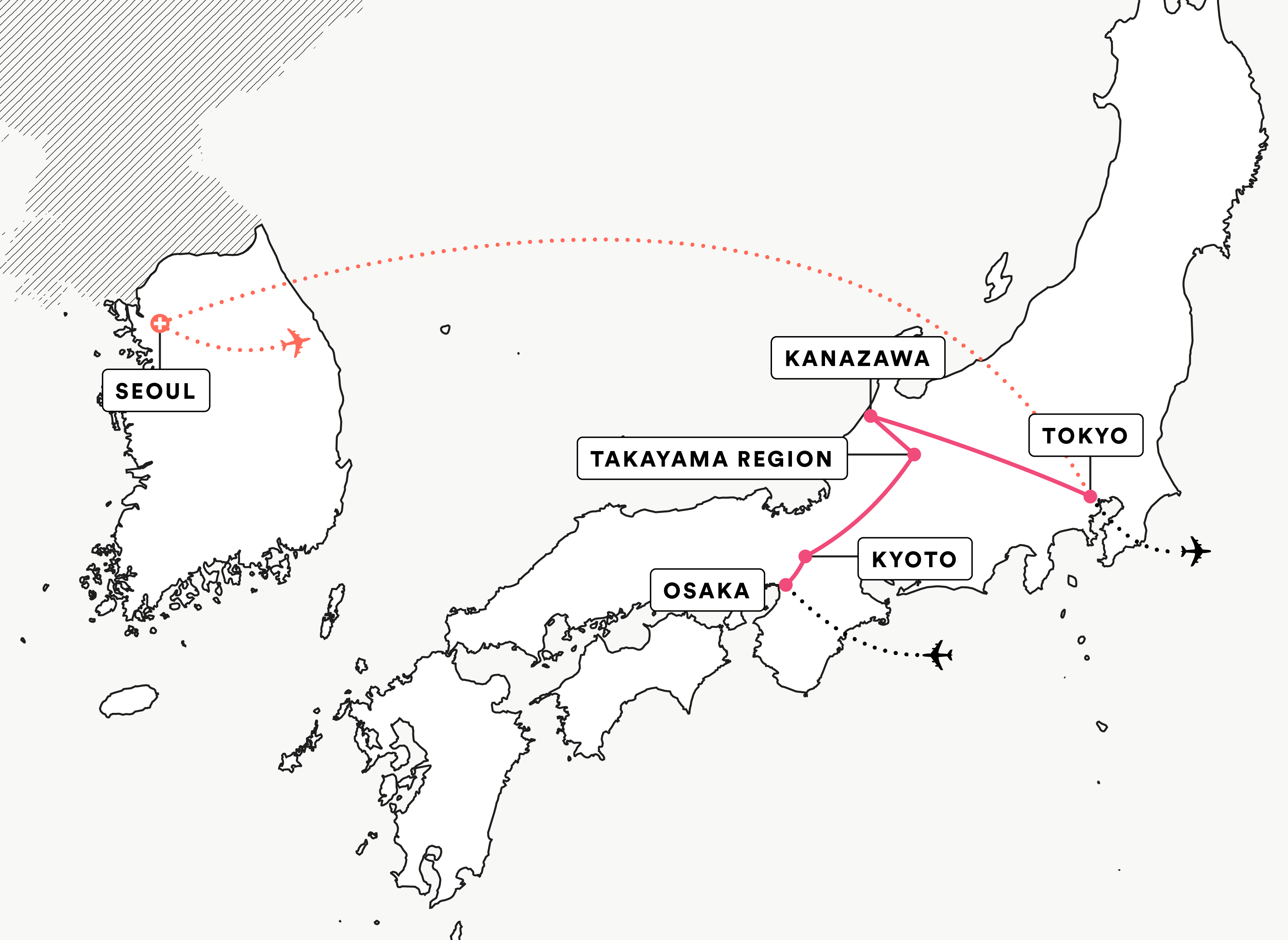 Experience Japan route map