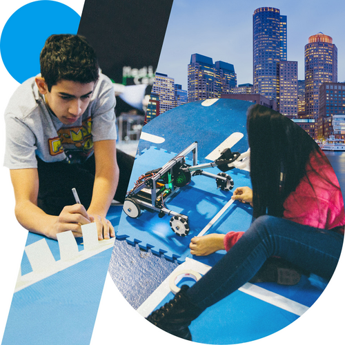 students in boston working on robotics