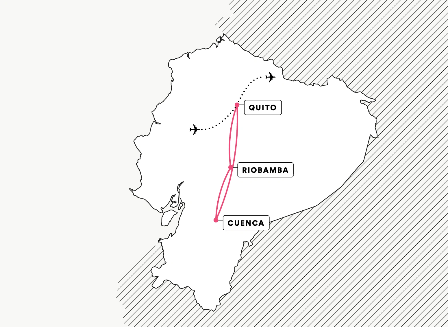 Experience Ecuador route map