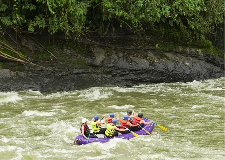 Embark on a whitewater rafting adventure through the Amazon Rainforest