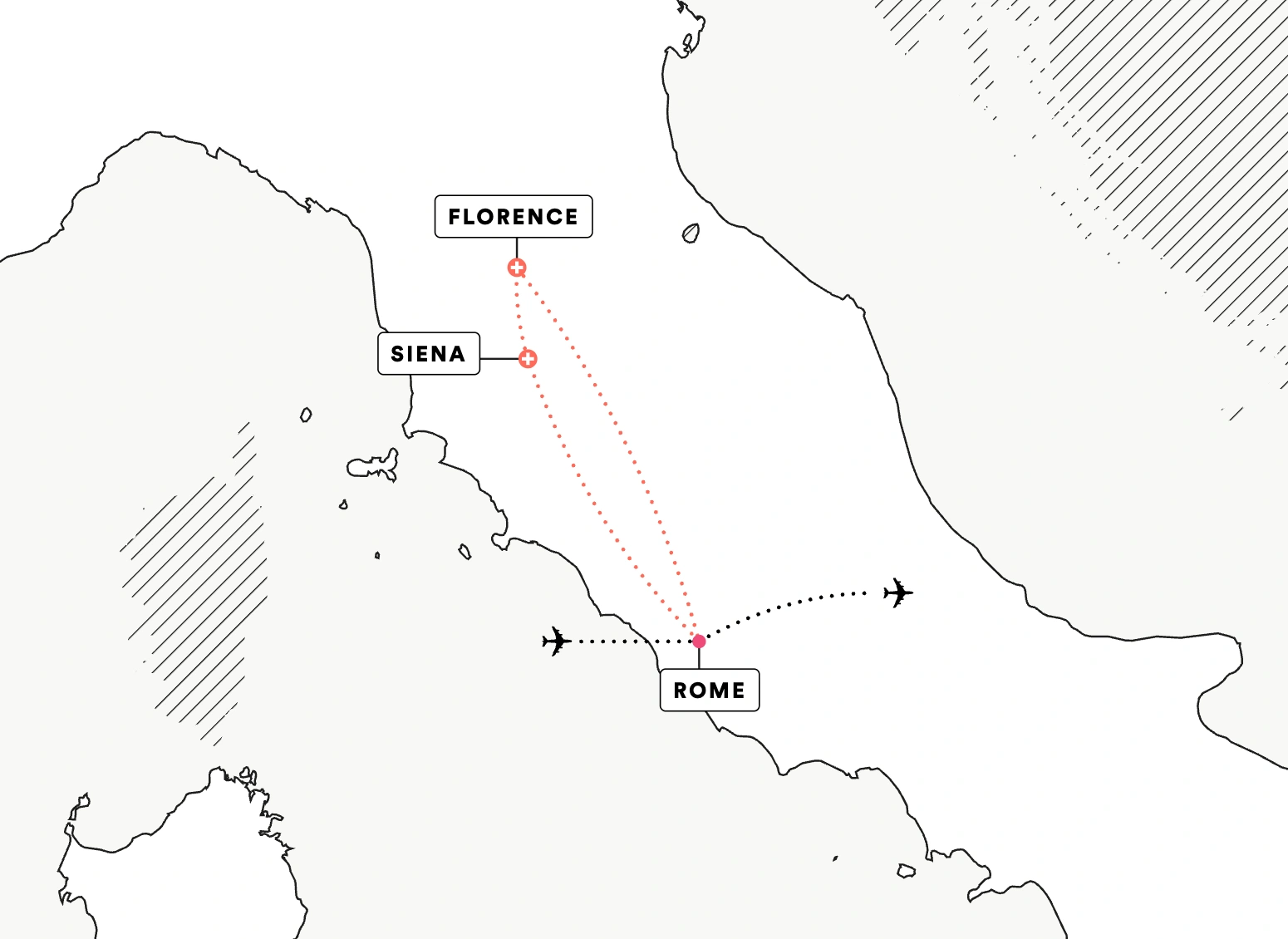 Italy route map