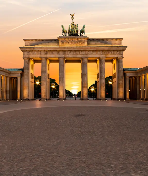 Brandenburg Gate sunset on EF Berlin to Prague tour.
