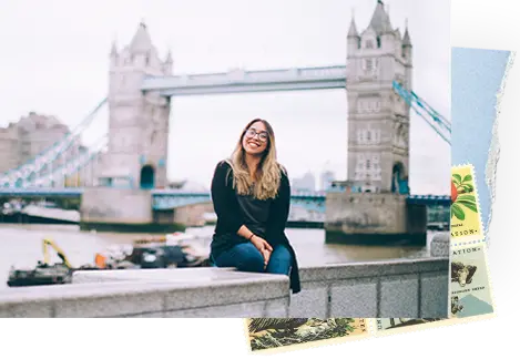 woman sitting in London on an EF affordable tour