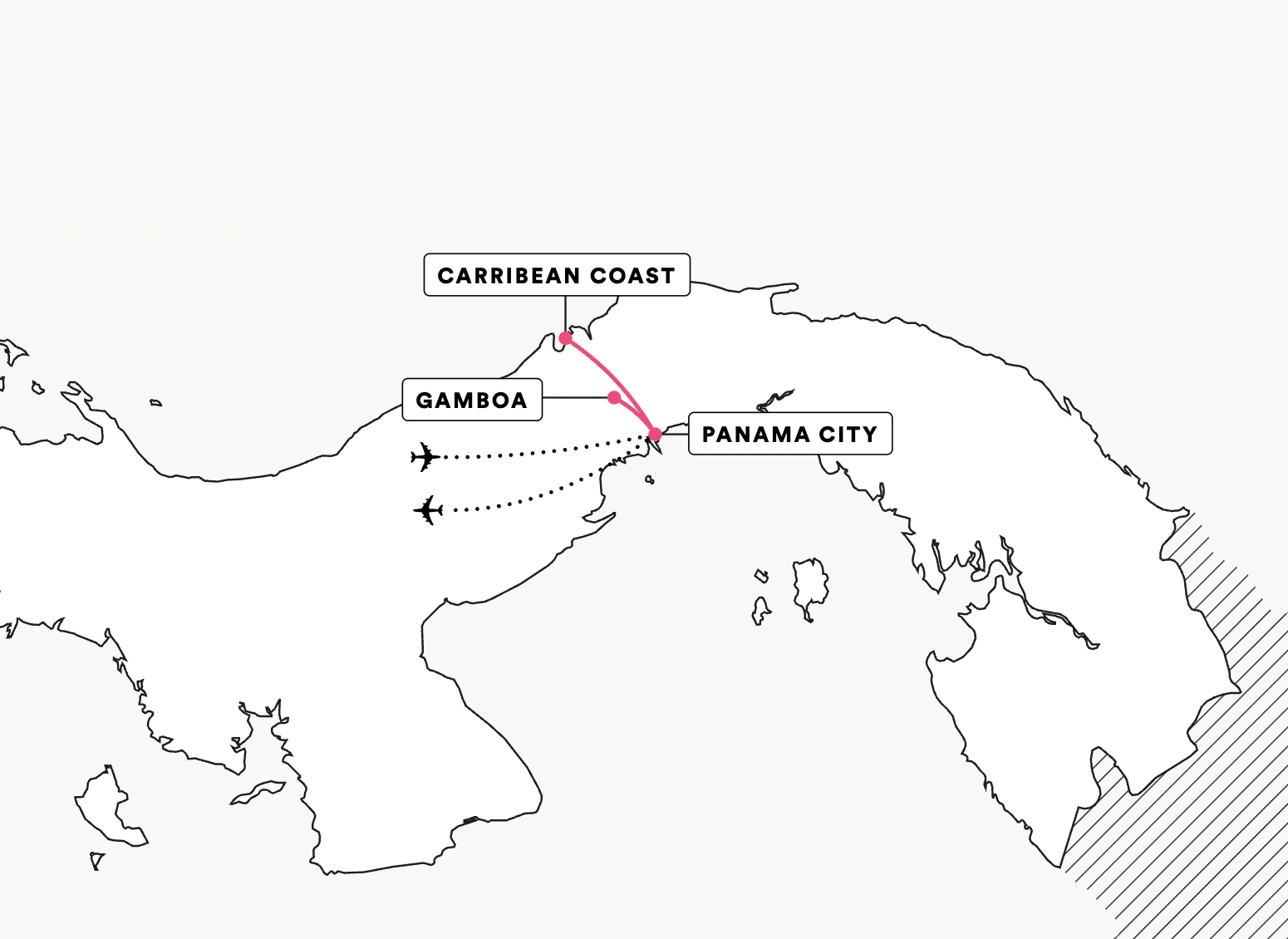 Map of EF Educational Tours Waterways and Wetlands in Panama tour