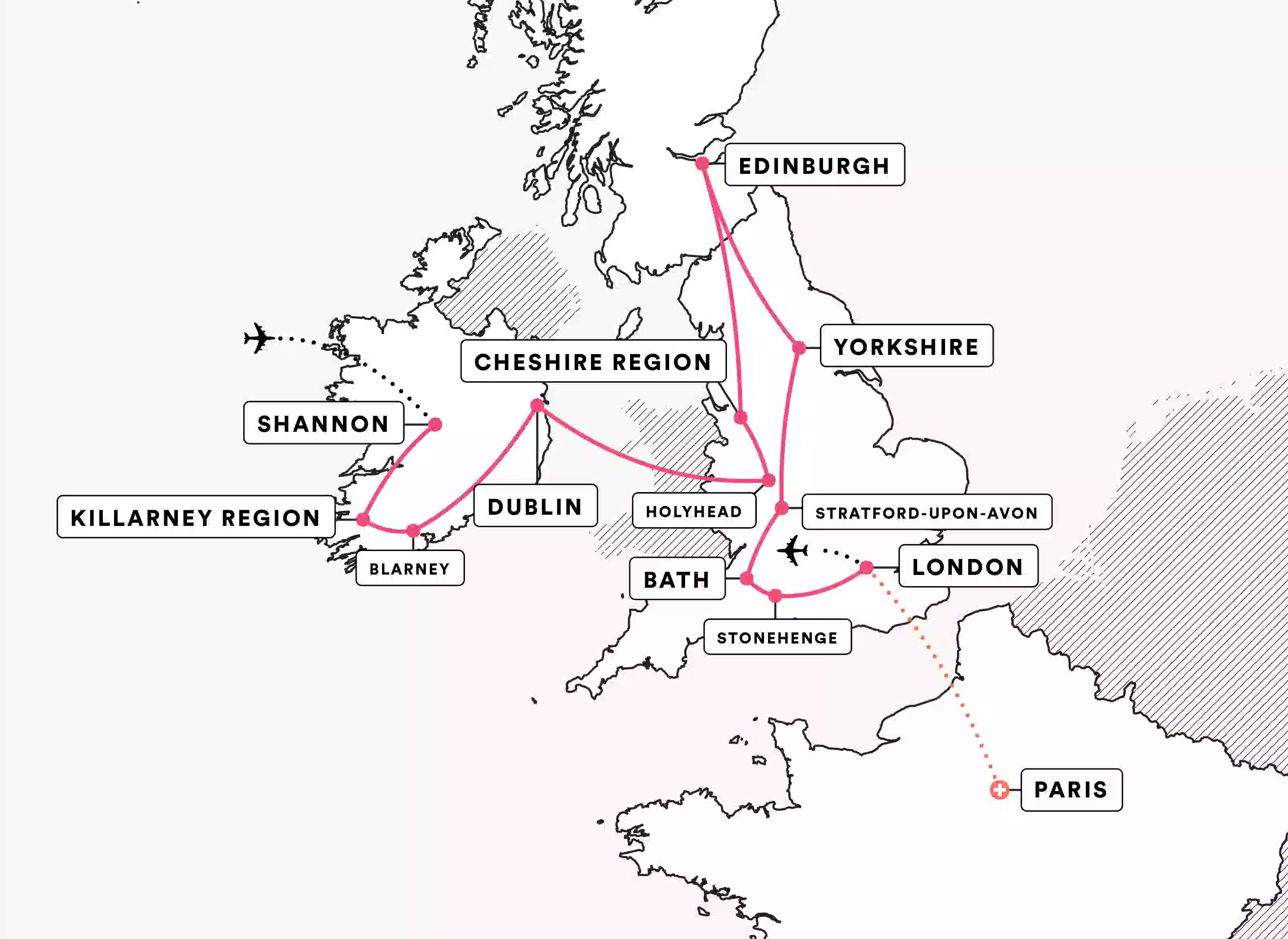 Britain and Ireland in Depth route map