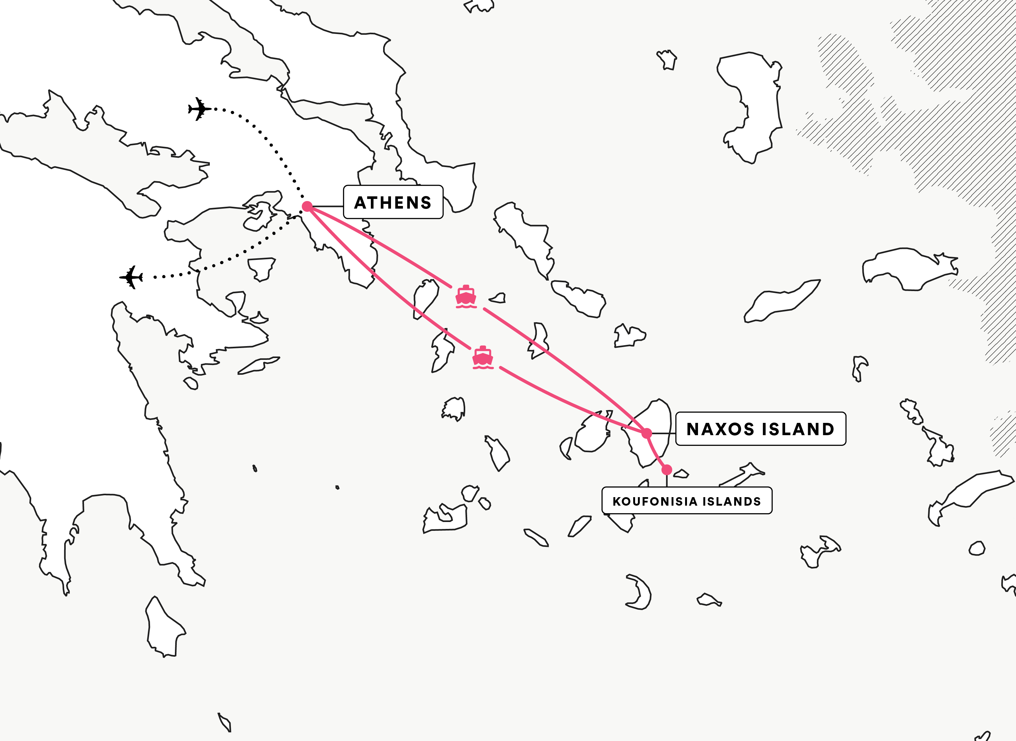Map of the Middle School: Discover Greece tour