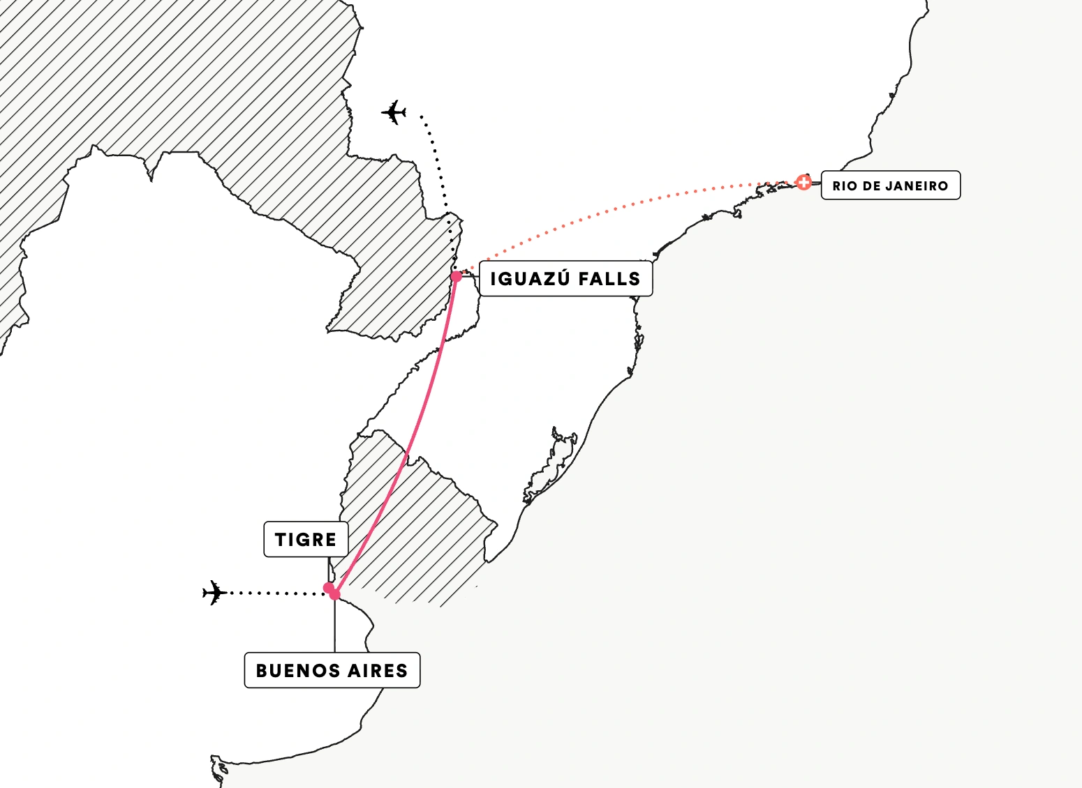 Discover Argentina route map