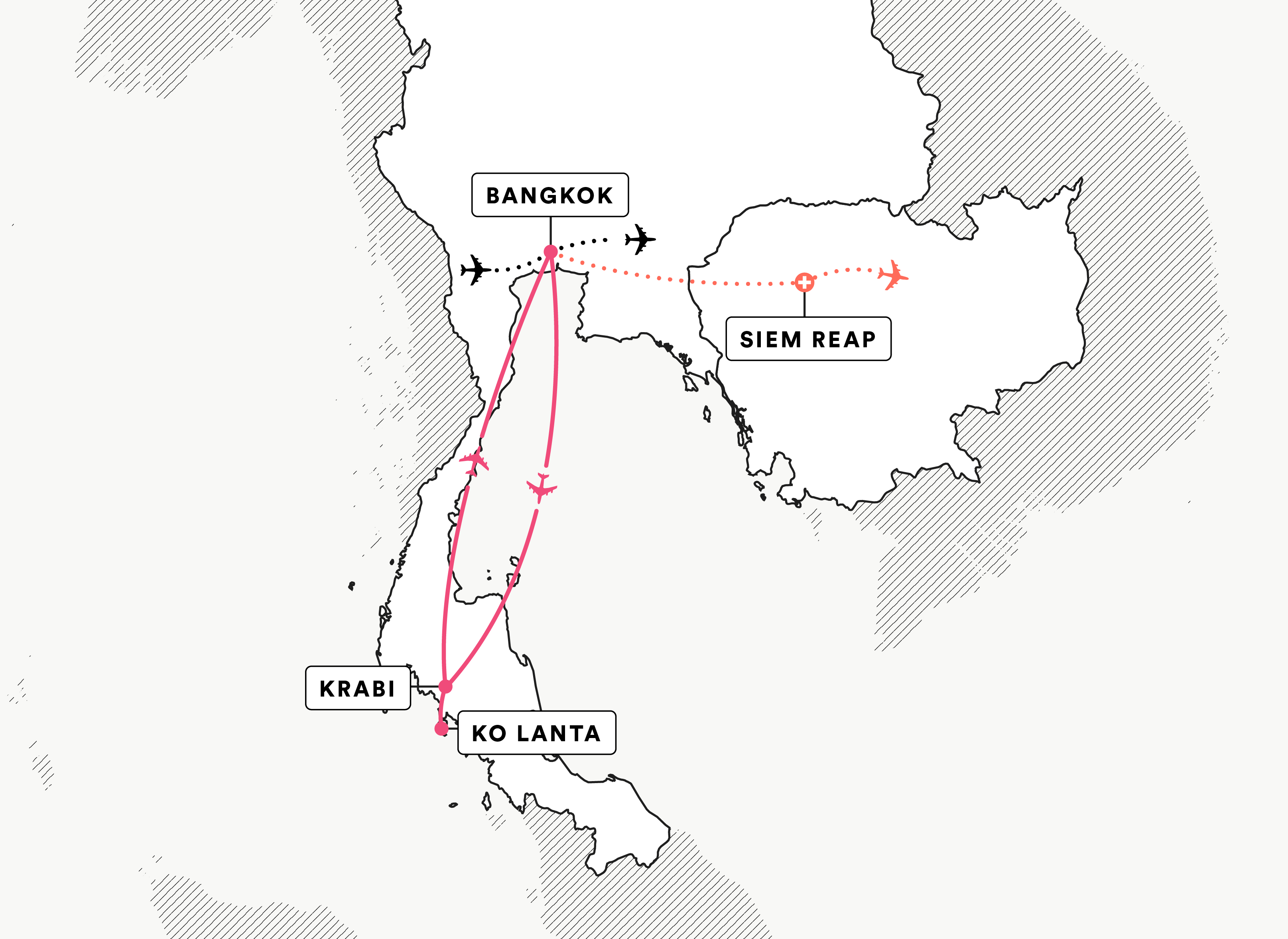 Coastal Conservation in Southern Thailand route map