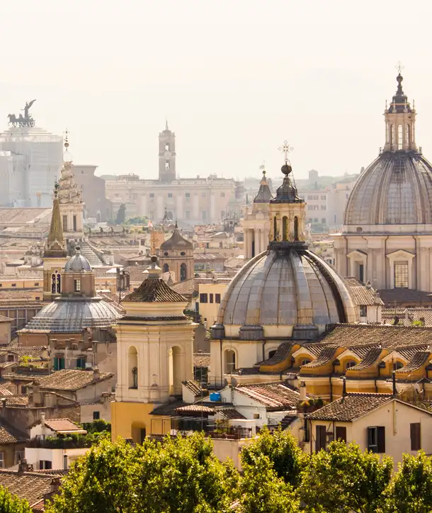 View of building roofs in Rome