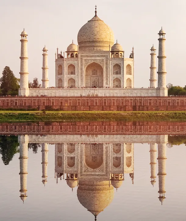 Taj Mahal reflecting on the water on an EF India tour.