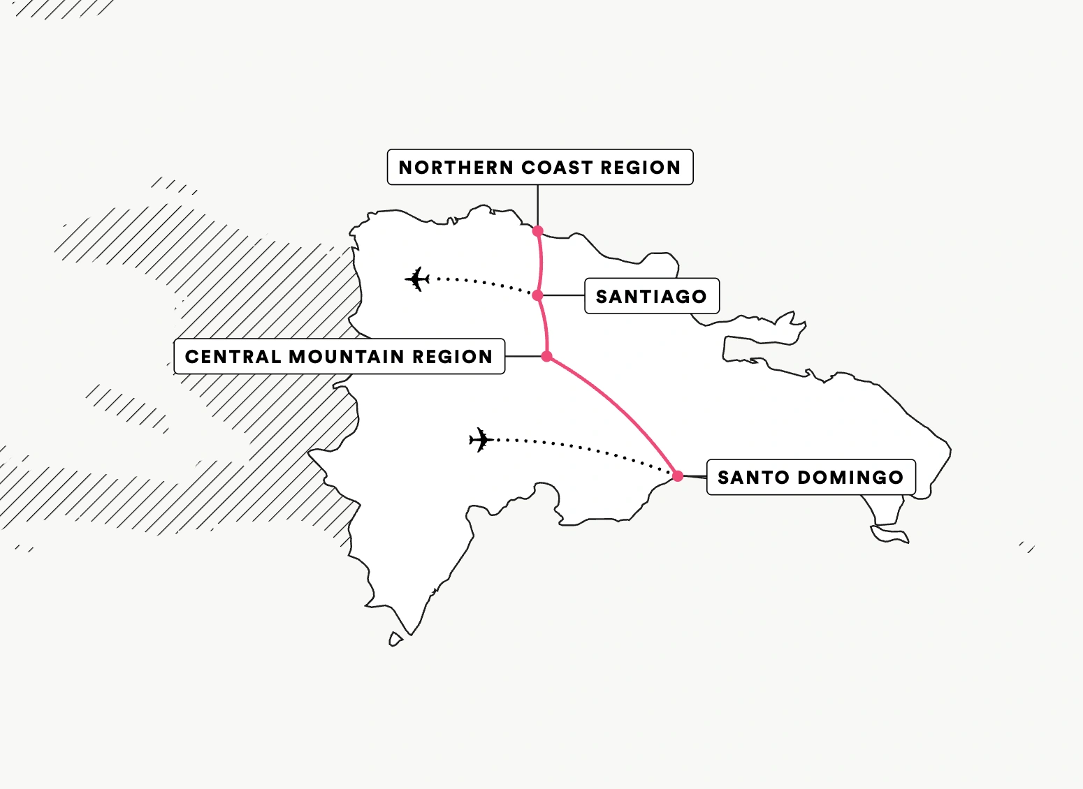 Culture and Service in the Dominican Republic route map