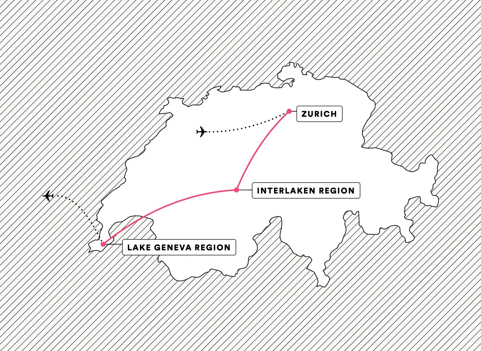 Impressions of Switzerland route map