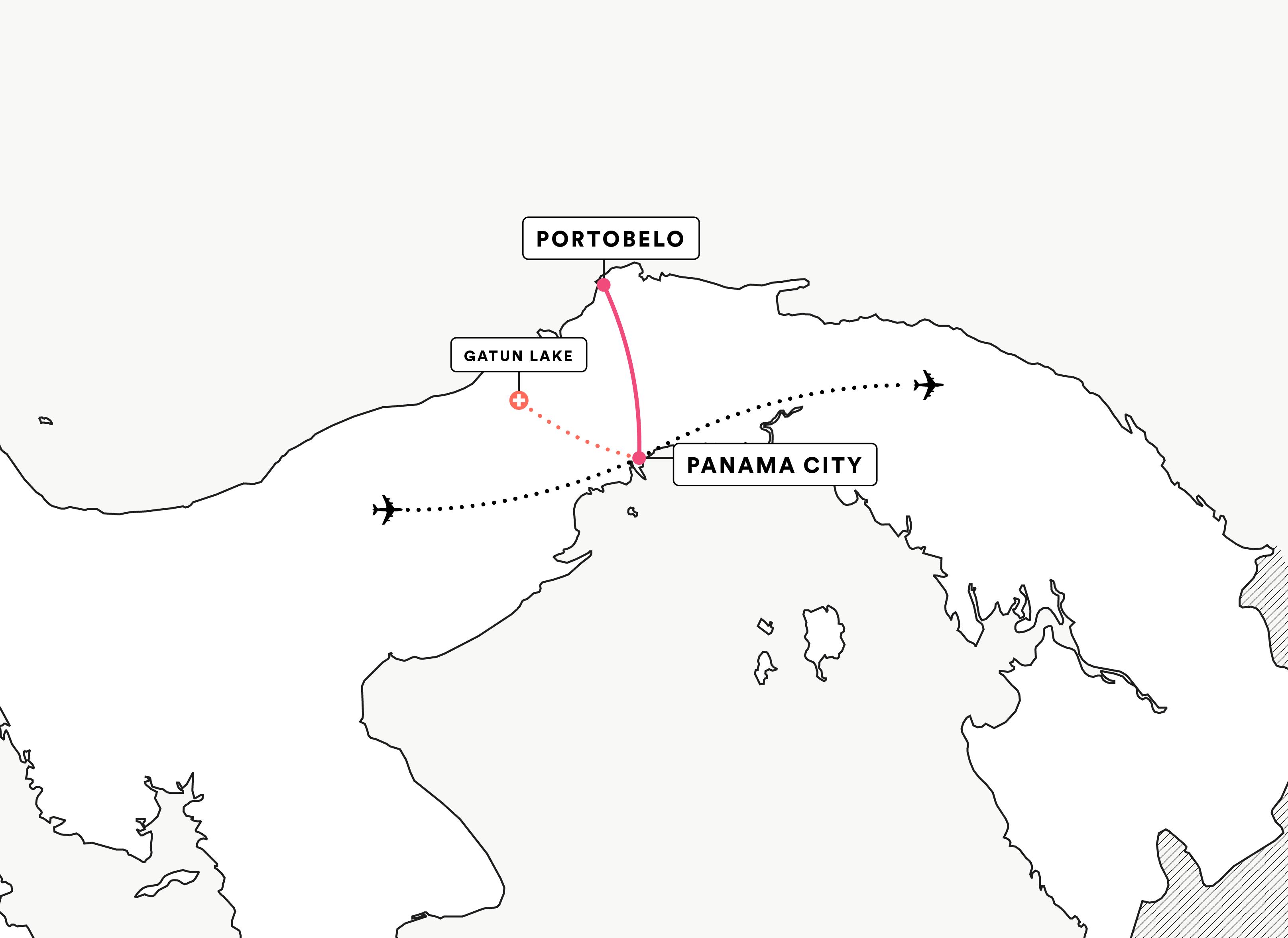 Impressions of Panama route map