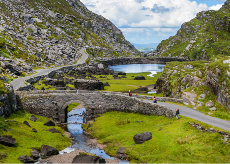 Travel the Ring of Kerry and discover a landscape of dramatic cliffs, green hills, and unforgettable coastal beauty