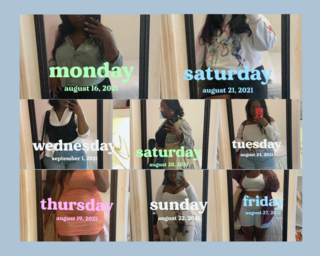 Original photo of Amariyah Callender wearing different outfits.