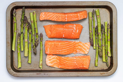salmon and asparagus sheet pan dinner