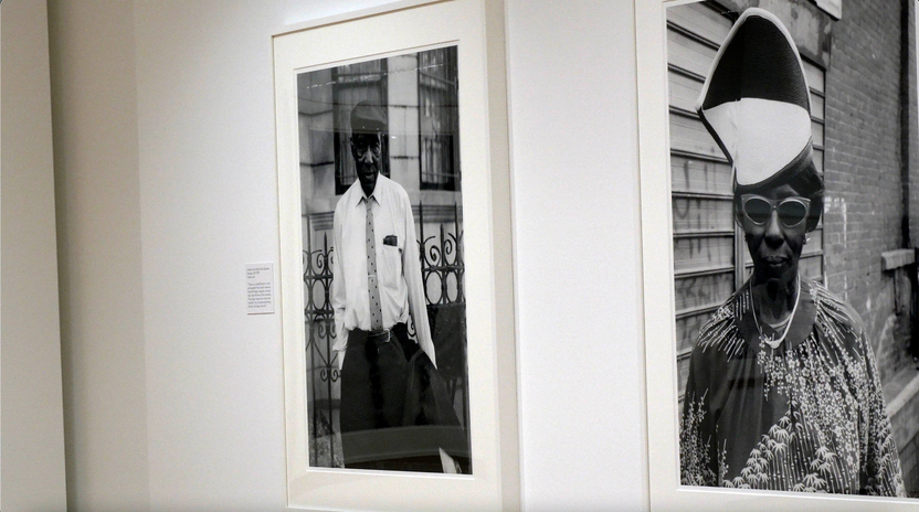 Display of black and white photographs taken by Black photographer, Dawoud Bey, at the High Museum