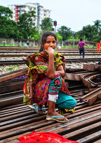 woman on railway in Bangladesh by Mumtahina Tanni