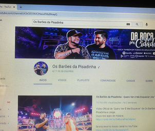 Channel of the band Barões da Pisadinha on my computer