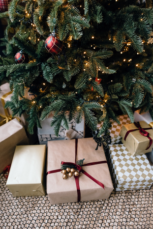 christmas presents under a tree by Oleg Zaicev