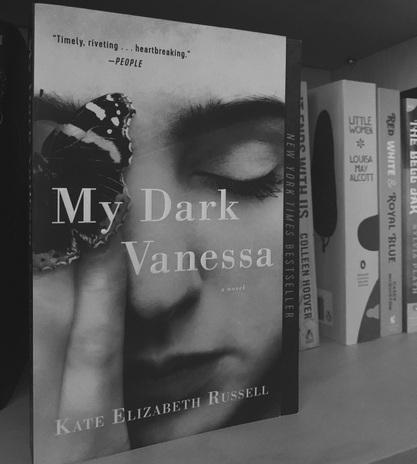 Book cover of \'My Dark Vanessa\' in black and white
