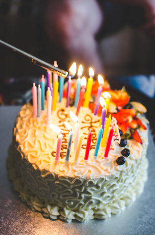 birthday candles on birthday cake by Aneta Pawik