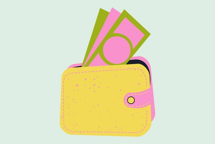 colorful wallet money illustration
