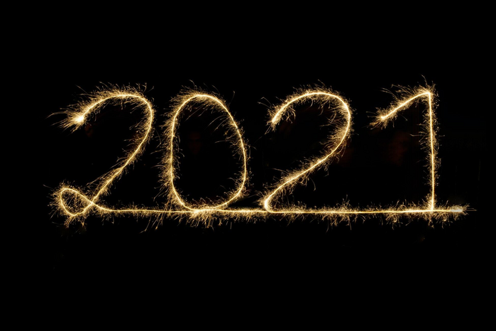2021 written in bright light fireworks by Moritz Krringer