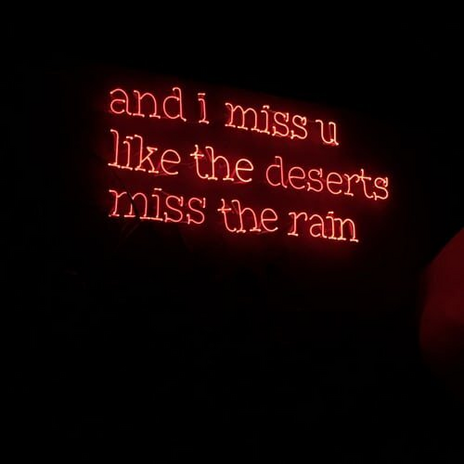 and i miss you neon sign
