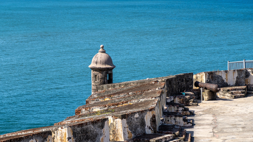 old Spanish castle by the sea in San Juan, Puerto Rico