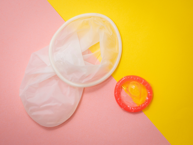 male condom beside female condom by Reproductive Health Supplies Coalition