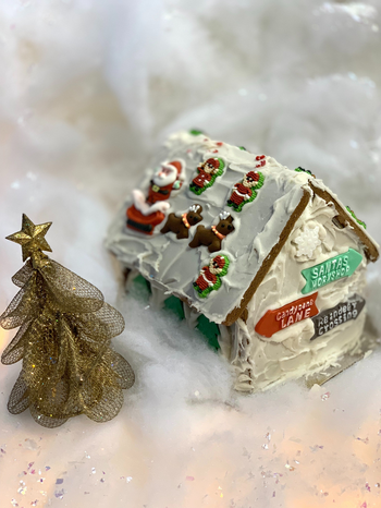 decorated gingerbread house by Jamie Lee