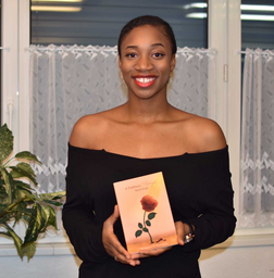 Black girl holding book