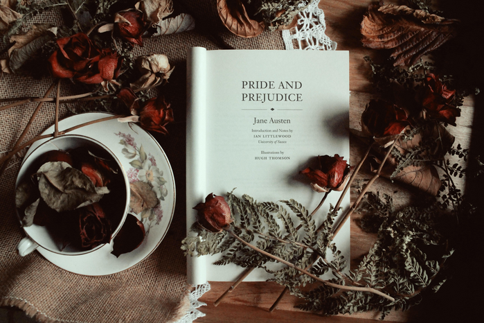 Pride and Prejudice and Flowers by Elaine Howlin from Unsplash