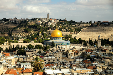 City of Jerusalem with the Dome of the Rock as a focus point