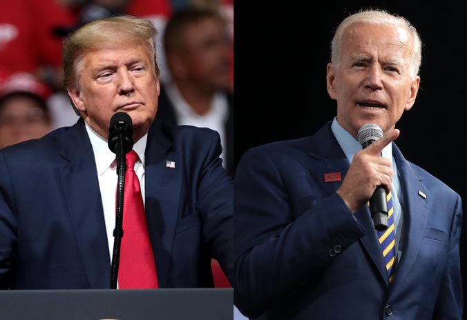 donald trump + joe biden presidential race