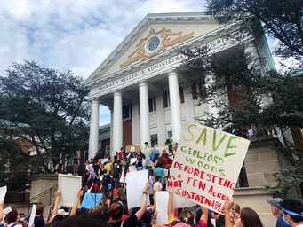 Students of The University of Maryland Protesting outside the administration building