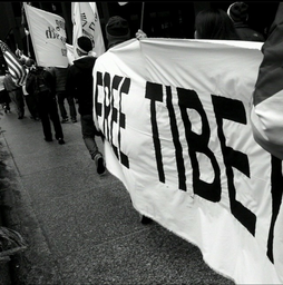 A photo of a Free Tibet protest