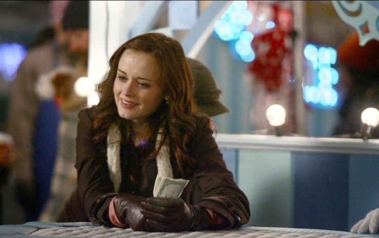 It is a divulgation photo (Netflix and iMDB) of Rory Gilmore in Gilmore Girls