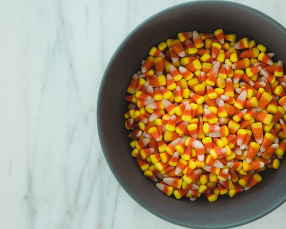 candy corn in bowl