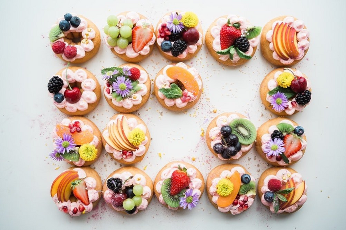 donuts with fruit