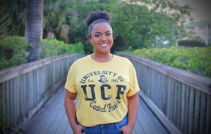 Erika Lane wearing a UCF shirt
