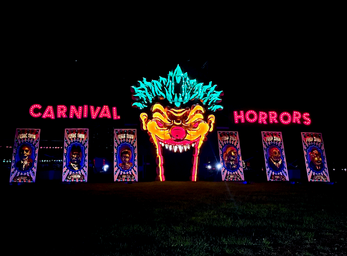 Scary light up clown halloween display