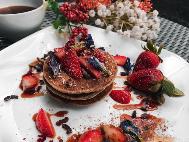 pancakes with berries by Mathilda Khoo