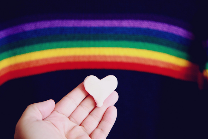 white heart rainbow