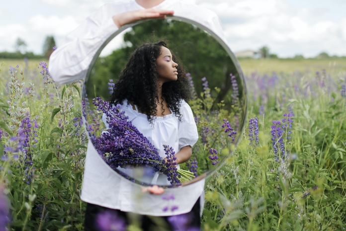 Woman in a lavender field